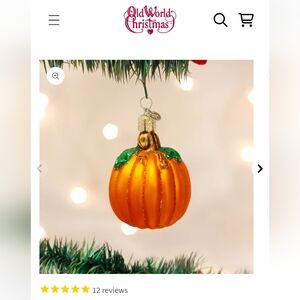 Orange Pumpkin Holiday Ornament